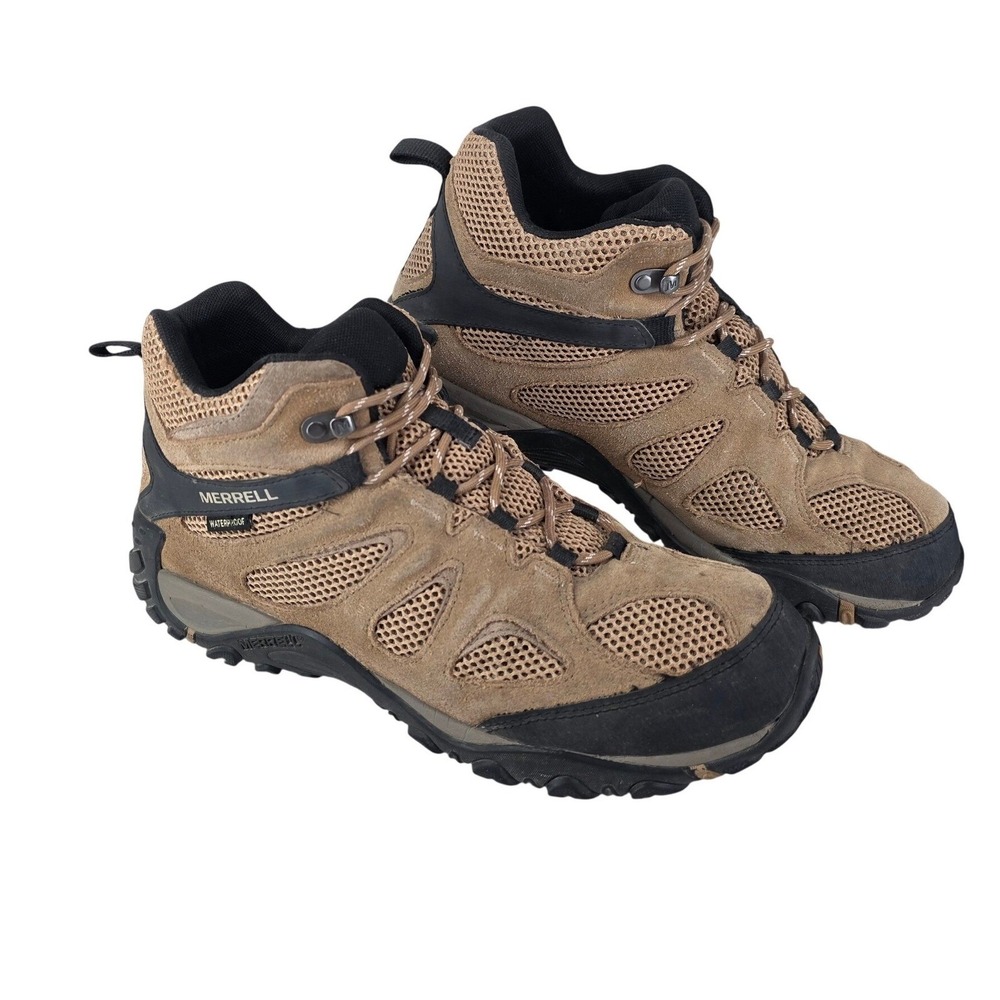 Merrell Boots Yokota 2 Mid Waterproof Hiking Tan Suede J036225 Work Men 11.5 D